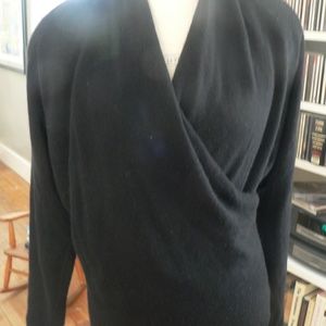 DONNA KARAN BLACK LABEL CASHMERE WRAP SWEATER - L